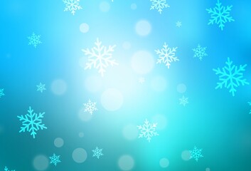 Fototapeta na wymiar Light BLUE vector pattern in Christmas style.