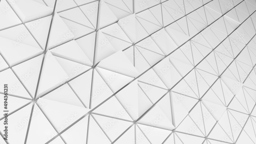 Poster triangle pattern on white background,science and technology concept,3d rendering