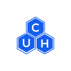 CUH letter logo design on White background. CUH creative initials letter logo concept. CUH letter design. 
