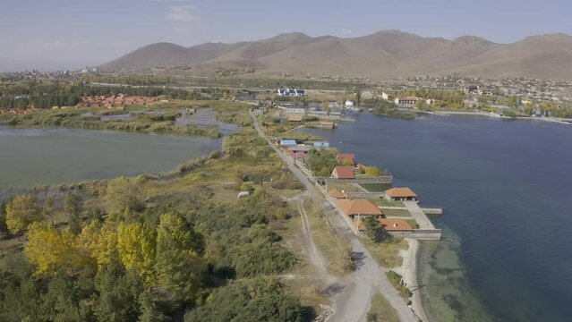 Aerial, Small Peninsula At The Sevan Lake, Armenia