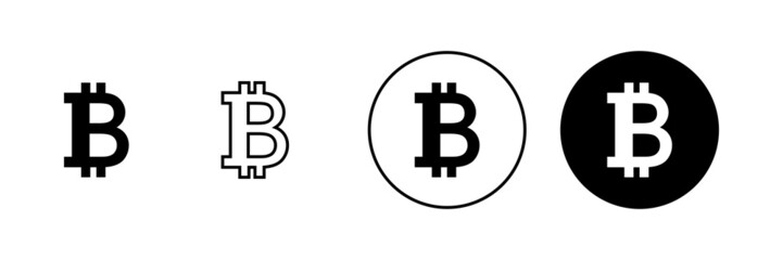 Bitcoin icons set. bitcoin sign and symbol. payment symbol. cryptocurrency logo