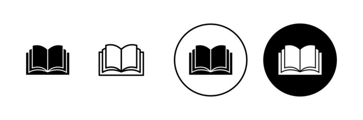 Book icons set. open book sign and symbol. ebook icon