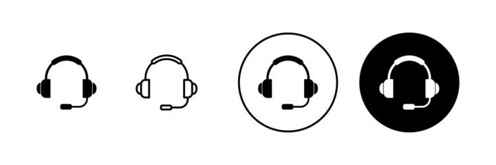 Headphone icons set. Headset sign and symbol