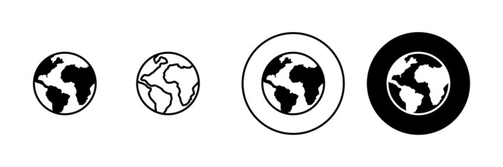 World map set. Worldmap sign and symbol. Globe icon