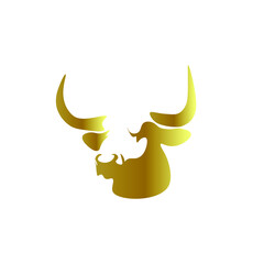 Obraz na płótnie Canvas Gold bull head abstract logo