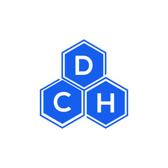DCH letter logo design on White background. DCH creative initials letter logo concept. DCH letter design. 
