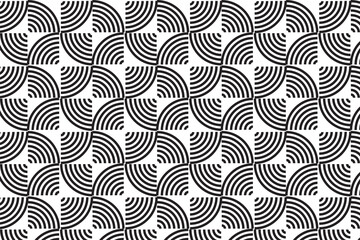 quarter circle pattern design in black and white