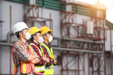 Engineers working in the power plant area