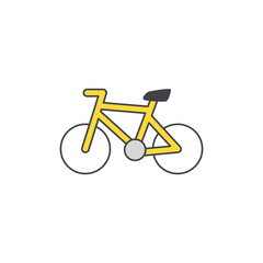 Bicycle, bike ride travel icon in color icon, isolated on white background 