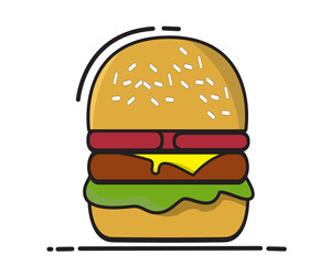 hamburger on a white background