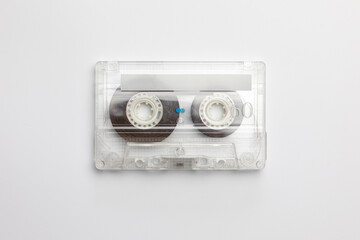 Vintage audio cassette on white background