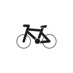 Bicycle, bike ride travel icon in black flat glyph, filled style isolated on white background