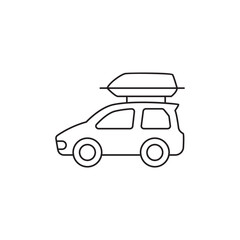 Car family trip icon line style icon, style isolated on white background