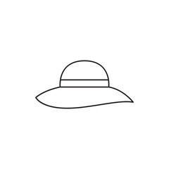 Hat, beach summer fashion icon line style icon, style isolated on white background
