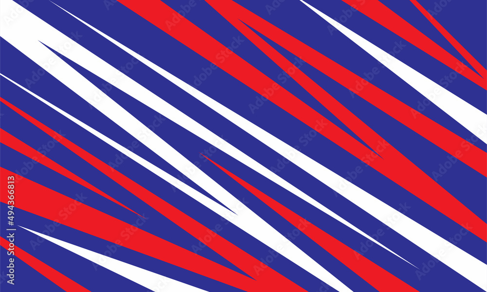 Poster abstract background with blue, red, and white color slash line pattern