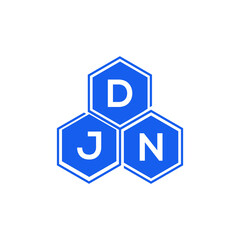 DJN letter logo design on White background. DJN creative initials letter logo concept. DJN letter design. 
