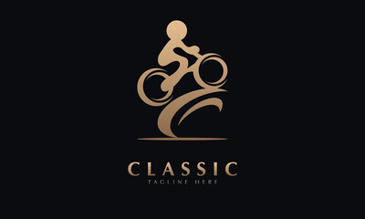 Bicycle abstract monogram logo template