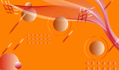Orange abstract background with circles