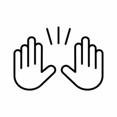 Obraz premium hand palm outline style vector icon