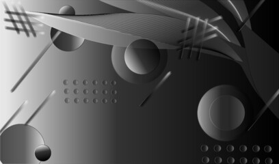 Black and white abstract background with glowing circles