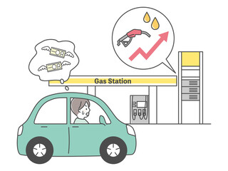 illustration of increasing price of gasoline