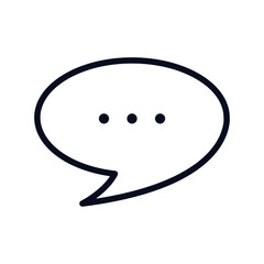 Vector Speech Bubble Chat Text Icon Minimalist Monoline Style