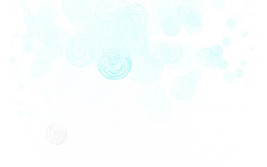 Light Green vector doodle background with roses.