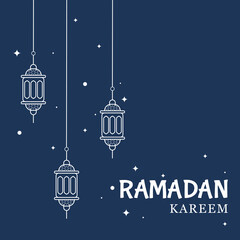 Illustration vector graphic of Ramadan Kareem, islamic evet Eid Al -Fitr backround, good for greeting card, social media post and advertising business