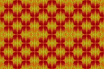 Seamless ethnic fabric pattern, golden flower pattern, Thai fabric design, carpet, wallpaper, curtain, cushion, clothing, batik, red background fabric pattern