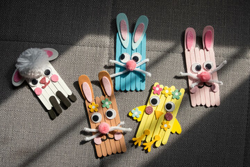 Easy crafts for kids, diy creative idea. Creative DIY for kids. Easy crafts for kids. Project of children creativity, handicrafts, crafts for kids. Set with handmade crafts. Project for home decor.