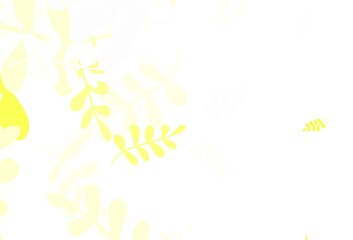 Light Green, Yellow vector abstract background with leaves.