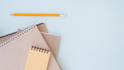 Different craft notepads and notebooks on the table