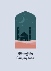 Ramadan Kareem. Islamic greeting card template with ramadan for wallpaper design. Poster, media banner, and print.