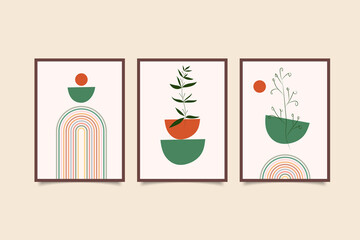 modern abstract landscape boho contemporary wall art poster decoration