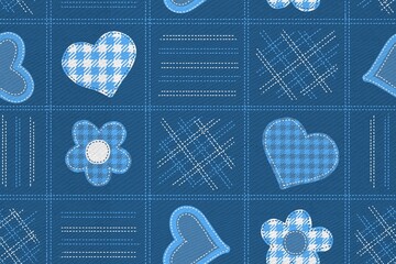 Seamless pattern imitating the application on denim.