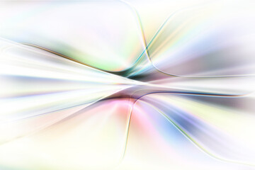 白く透明感の美しい虹色のメタリックなクールなガラス質感のアブストラクト
