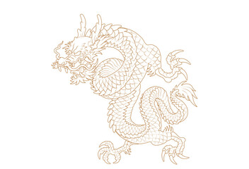 Oriental Dragon Korean Traditional Style Linework Tattoo Design work 건대타투 용문신 타투도안