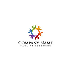 Fototapeta na wymiar Communication logo, community Logo, organization logo, social network logo vector logo template