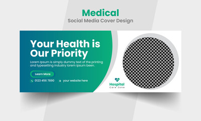 Medical and healthcare social media banner ad design template