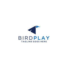 Bird and play logo sign design template