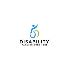 Modern passionate disability people support logo design