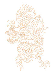Oriental Dragon Korean Traditional Style Linework Tattoo Design animal face looking down 건대타투 용문신 타투도안 등판