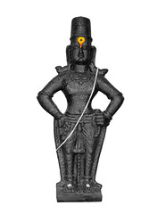 Pandharpur, India 27 February 2022, God and Goddess Vitthal Statue at Pandharpur Solapur district Maharashtra.