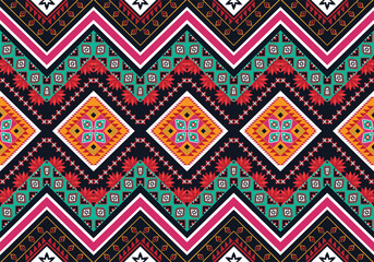 Geometric ethnic flower pattern for background,fabric,wrapping,clothing,wallpaper,Batik,carpet,embroidery style.