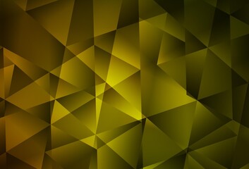 Dark Green, Yellow vector abstract polygonal background.