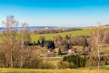 Spaziergang auf den Famberg mit Blick über das Werratal - Thüringen - Deutschland