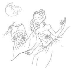 シンデレラと魔女、従者のネズミ