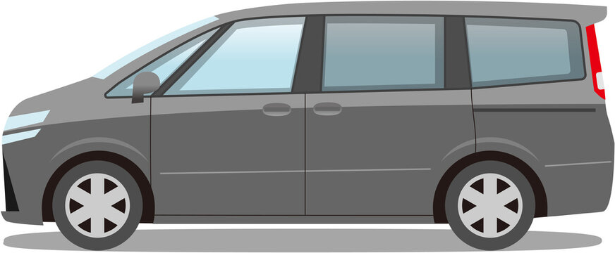 Car mini van gray vector illustration ミニバン