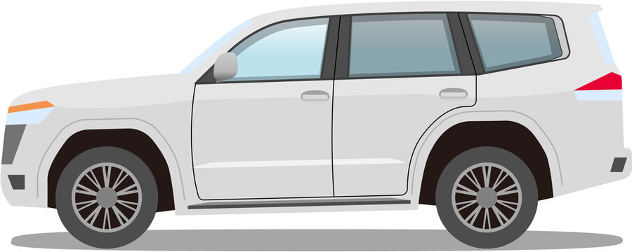 Car suv crossover cross country white vector illustration