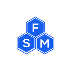 Obraz premium FSM letter logo design on White background. FSM creative initials letter logo concept. FSM letter design. 
